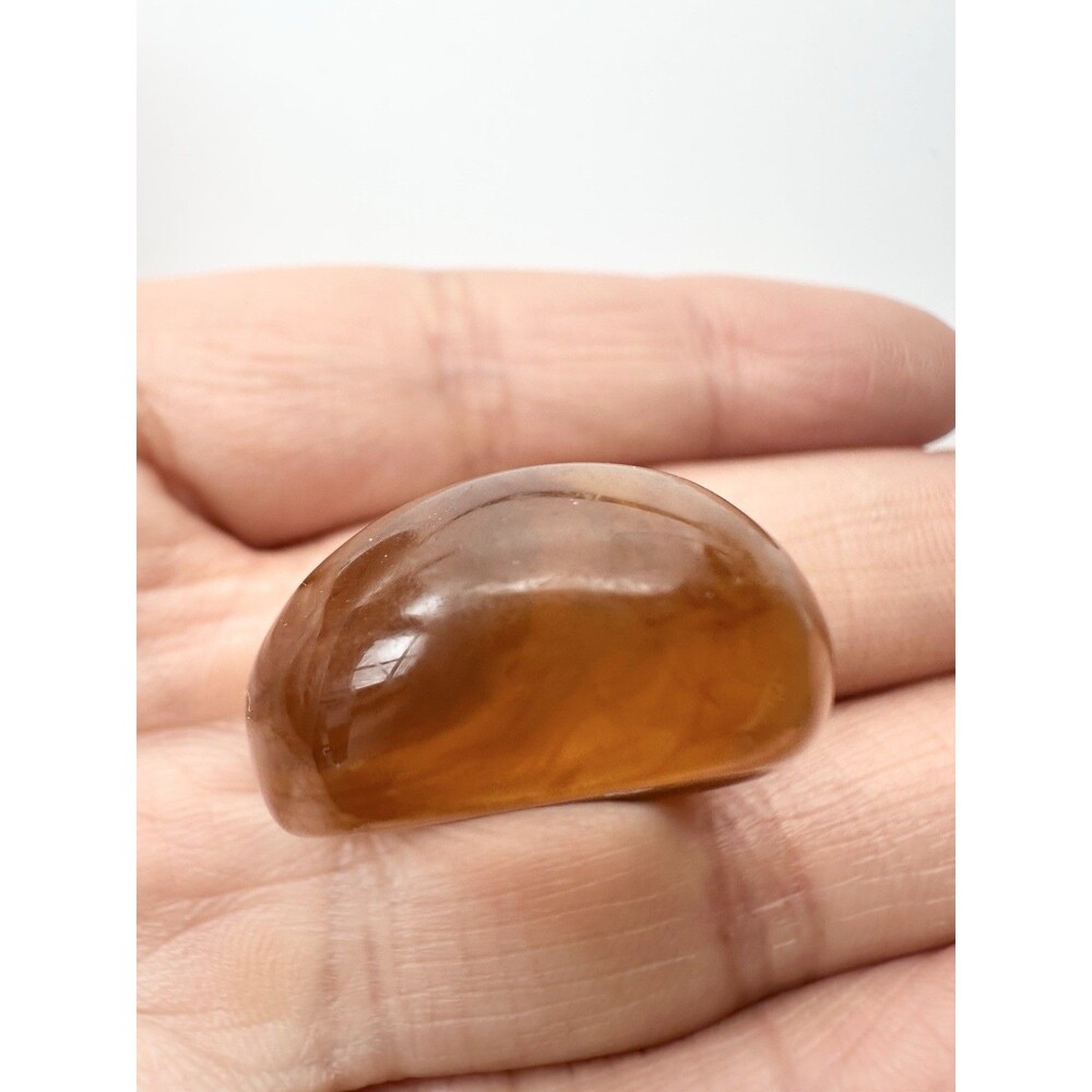 Vintage Amber Color Lucite Ring Size 7.75